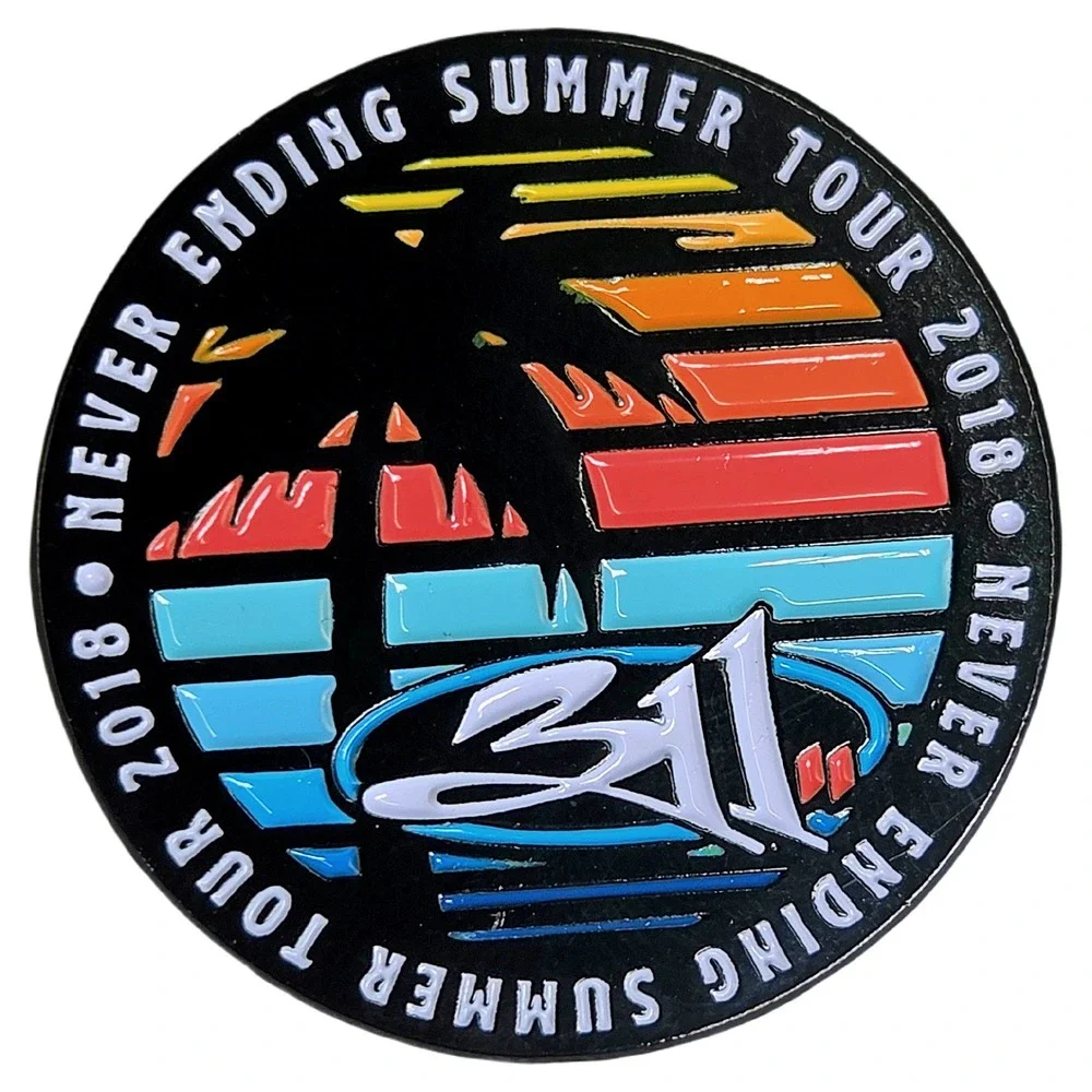 311 Never Ending Summer Tour 2018 Concert Music Sticker & Pin 5pc Set